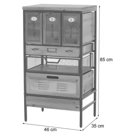 Mendler Apothekerkommode 85 x 46 x 35 cm Braun