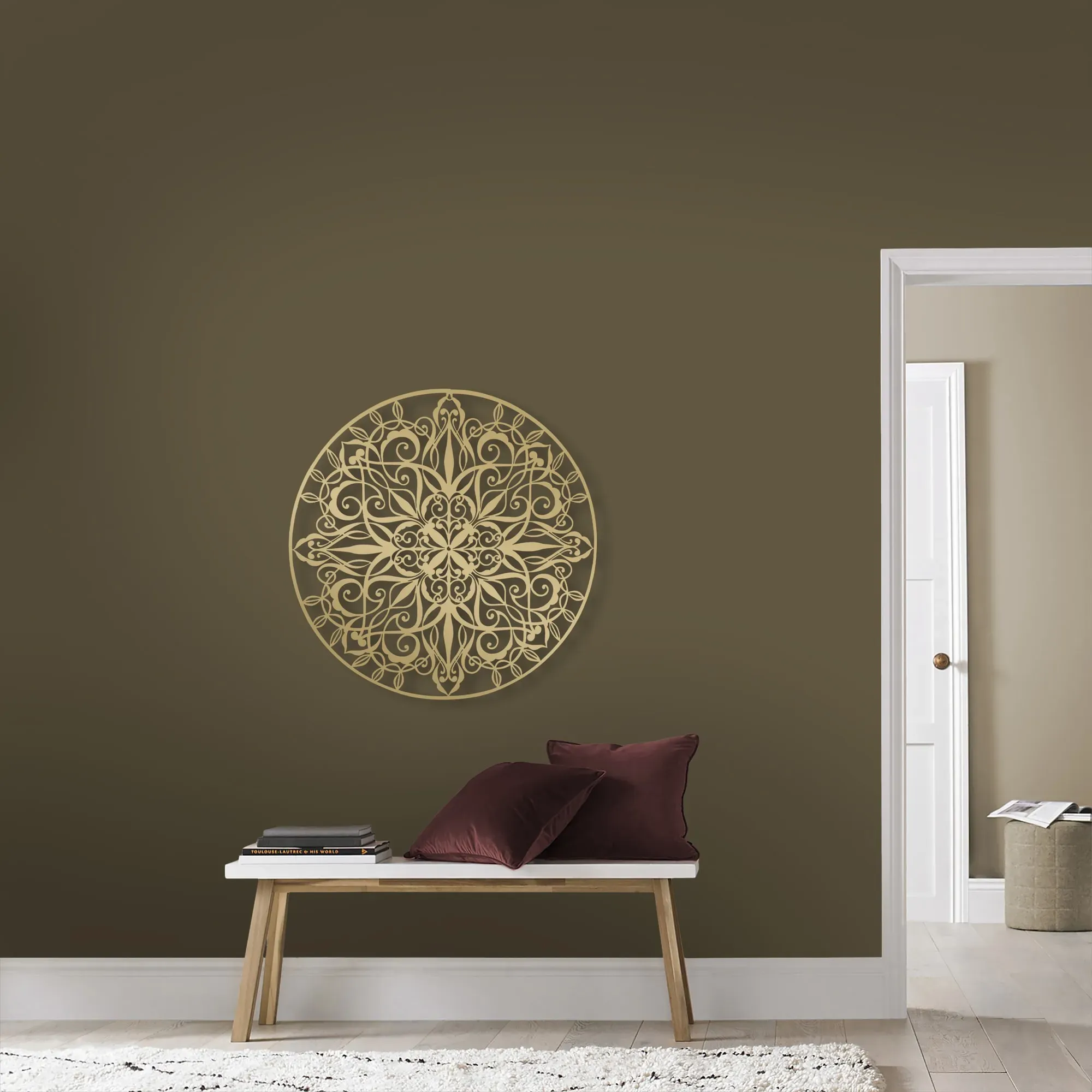 Wandbild ART FOR THE HOME "Mandala Rund", gold (farbe bild(er): gold), B:80cm H:80cm T:1,2cm Ø:1,2cm, Metall, Bilder, Luxus Metal Art Wanddeko