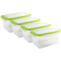 Kigima Gefrierdosen mit Klickverschluss 3x2,5L Grün – Vorratsdosen mit Deckel luftdicht – Transparente Frischhaltedosen – Aufbewahrungsbox Küche für Mealprep & Organisation – Austrian Quality