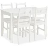 Homestyle4u Essgruppe mit 4 Stühlen Weiß 3061