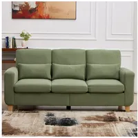 CANMOV Schlafsofa Canmov 2&3 Sitzer Sofa, Sofas Wohnzimmer mit Seitentasche & Kissen, kleines sofa, schlafsofa dauerschläfer, 176cm Breite, couch grün