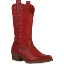 VAN HILL Damen Cowboystiefel in Rot,