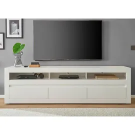 furn.design Tv-Lowboard, Weiß, Eiche, Holzwerkstoff, Nachbildung, 217x63x42 cm, Wohnzimmer, Wohnwände, Lowboards, Lowboards stehend