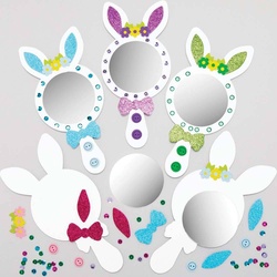 Osterhasen-Spiegel-Bastelset  (pro Set 4) Bastelaktivitäten zu Ostern