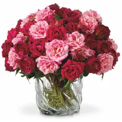 Casa Padrino Luxus Deko Rosenstrauß Rot / Rosa / Grün Ø 70 cm - Luxus Qualität