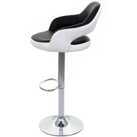 Mendler Barhocker 2er Set drehbar höhenverstellbar Kunstleder schwarz-weiß