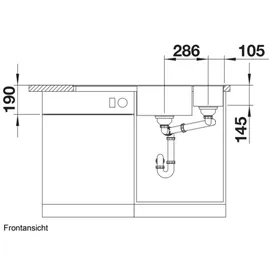 Blanco Axia III 6 S-F rechts anthrazit + Excenterbetätigung + InFino + Holzschneidbrett