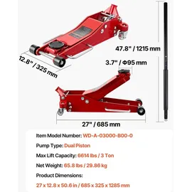Vevor Rangierwagenheber Aluminium 85-515 mm Rot