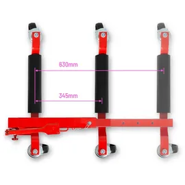 Eberth 2 x Rangierhilfe hydraulisch, 680 kg Tragkraft, für max. Reifenbreite 230 mm, min. Spannweite 345 mm, max. Spannweite 630 mm, Rangierwagenheber,