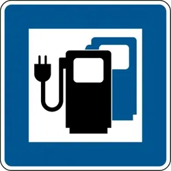 Dreifke® Verkehrszeichen - Ladestation für Elektrofahrzeuge, Zeichen 365-65 | Alu 2 mm, RA1 | 600x600 mm