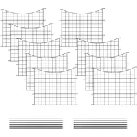 Woltu Teichzaun, (10-St), Gartenzaun Komplettset, Steckzaun Metall, Gitterzaun Schwarz schwarz 70 cm x 64 cm