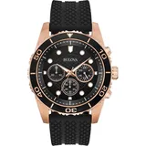 Bulova Herren Analog Quarz Uhr mit Gummi Armband 98A192