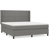 vidaXL Boxspringbett mit Matratze Dunkelgrau 160x200 cm Stoff