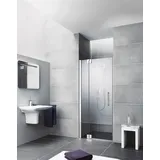 Kermi PASA XP Pendeltür 1-flügelig mit Festfeld PX 1TR/L 1850 BV: 1375-1410 Silber Mattglanz ESG klar Clean
