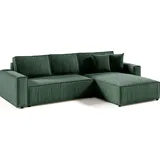 petits-meubles Eckcouch Cord 4-Sitzer Tannengrün