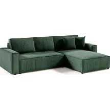 petits-meubles Eckcouch Cord 4-Sitzer Tannengrün
