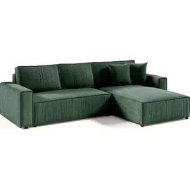 petits-meubles Eckcouch Cord 4-Sitzer Tannengrün