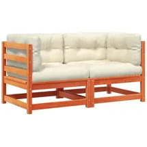 vidaXL Garten-Ecksofas Loungesofa wachsbraun