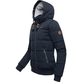 Ragwear Damen, Winter Steppjacke wasserdicht (Wasseräule 8.000mm) mit Kapuze Nuggys Solid Navy Gr. L - L
