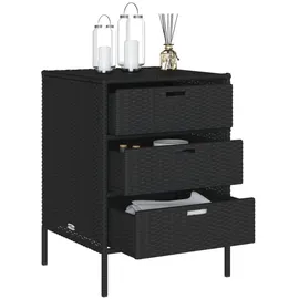 vidaXL Gartenschrank Schwarz 55x59x80 cm Poly Rattan