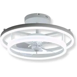PURLINE Fan LED-Lampe mit Doppelring aus weißem Aluminium CEILY PLUS
