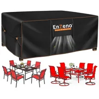 Enzeno Gartentisch Abdeckung 210 x 110 x 74 cm Grau