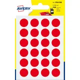 AVERY PSA15R Packung mit 168 Etiketten, Durchmesser 15 mm, A6, Rot