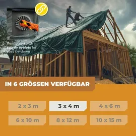 Bio Green Rainexo Abdeckplane 3 x 4 m Grün/Blau