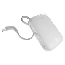 PURO Power Link 10 Plus 10000 mAh Powerbank 10000mah Usb-a/usb-c mit integriertem USB-C-Kabel – Weiß