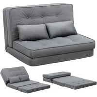 COMHOMA Sofa Couch Schlafcouch Klein Bed 2er Mini Bettsofa 6-Stufig Verstellbare Rückenlehne, Wohnzimmer, Schlafzimmer