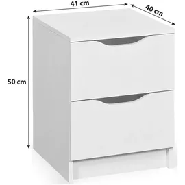 Interlink Inter Link Nachttisch Westphalen 2 Schubladen - Weiß