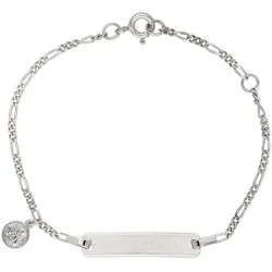Armband FIRETTI "Schmuck Geschenk Silber 925 Armschmuck Armkette Figarokette Engel", silber (silberfarben), Armbänder, Silber 925 (Sterlingsilber), mit fester Gravur "Gott schütze Dich"