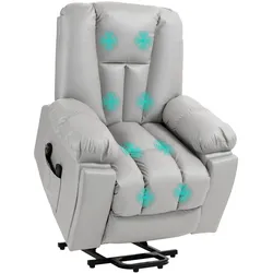 HOMCOM Fernsehsessel mit Aufstehhilfe Polyester, Metall