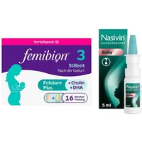 FEMIBION 3 Stillzeit Kombipackung 2x112 stk + Nasivin Dosiertrop