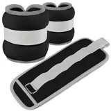 1 Paar Gewichtsmanschetten für Handgelenke Knöchel,Fußgelenkgewichte Set,Gewichtsmanschetten Hand Fuß,Armgewichte Knöchelgewicht für Fitness Laufen Gymnastik Yoga Tanzen (Schwarz, 1 kg gesamt)
