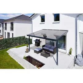 Gutta Terrassendach Premium 410 x 406 cm anthrazit / Polycarbonat bronce