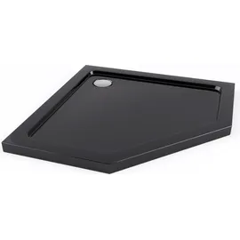 REA Duschkabine Diamond 80 x 80 cm rechts 195 cm schwarz transparent