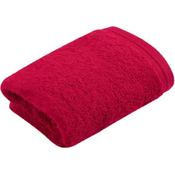 Waschlappen VOSSEN "Vegan Life", rot (kirschrot), 3 St., Walkfrottee, Handtücher (Packung), 100% vegan