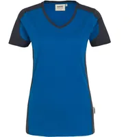 Hakro Damen V-Shirt Contrast Mikralinar® royalblau/anthrazit, 6XL