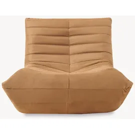 [en.casa] Bodensessel Kodsø Mikrofaser 75 x 90 x 100 cm Braun