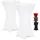 DETEX DETEX® Stehtisch Husse 2er Set Rund 30°C Waschbar Stehtischhussen Stretch Stehtischhusse Überzug 2er Set Weiß 80-85cm Verstärkter Fußbereich