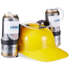 Relaxdays Trinkhelm 3 Farben Gelb/Schwarz/Transparent