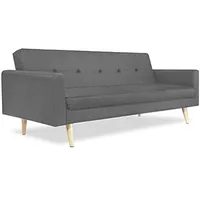 IDmarket Lars – gerades Sofa, 3-Sitzer, ausklappbar, skandinavisches grau