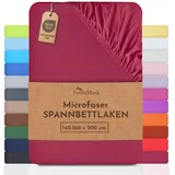NatureMark Spannbettlaken Mikrofaser-Polyester 140 x 200 - 160 x 200 cm Bordeaux