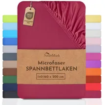 NatureMark Spannbettlaken Mikrofaser-Polyester 140 x 200 - 160 x 200 cm Bordeaux