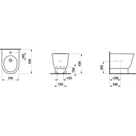 Laufen The New Classic Standbidet, 1 Hahnloch, mit Überlauf, H8328514003021,