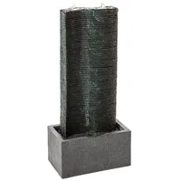 Dehner Polyresin-Gartenbrunnen Muro mit LED Beleuchtung, Steinoptik, ca. H80,5 cm, dunkelgrau