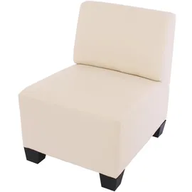 Mendler Modular 2-Sitzer Sofa Couch Lyon, Kunstleder creme, ohne Armlehnen