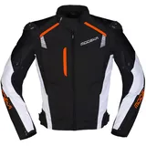 Modeka Lineos, Textiljacke - Schwarz/Weiß/Neon-Orange - XXL
