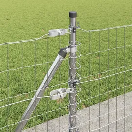 vidaXL Zaun mit Pfosten 0,6 x 25 m Silber/Stahl